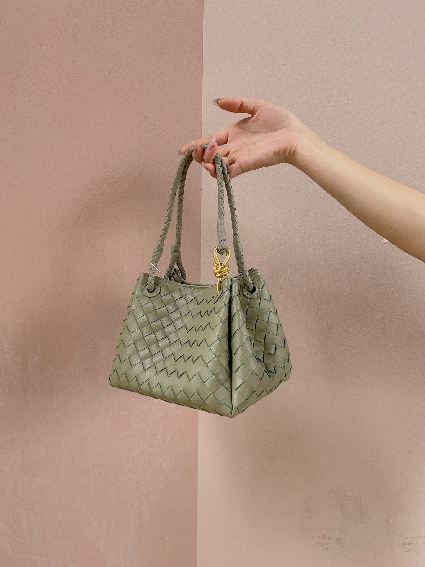 Women's Leather Weave Parachute High-grade Commuter Bags