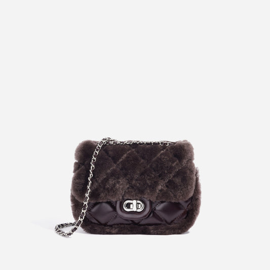 Women's Cover Plush Premium Classic Style Rhombus Shoulder Bags