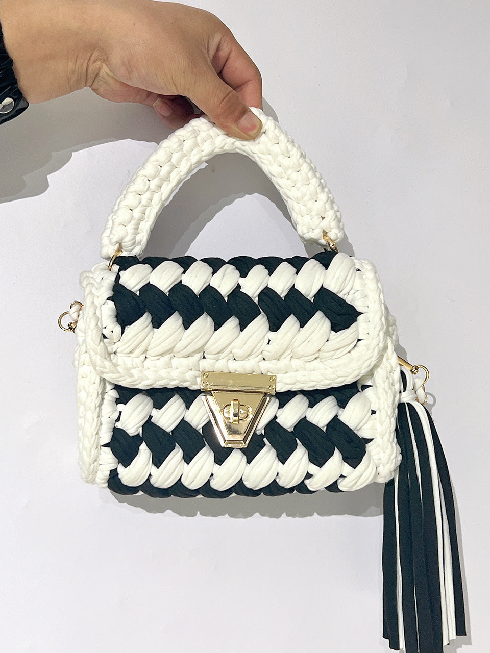 Women's Creative Hand-woven Hook Knitted Tassel Crossbody Bags