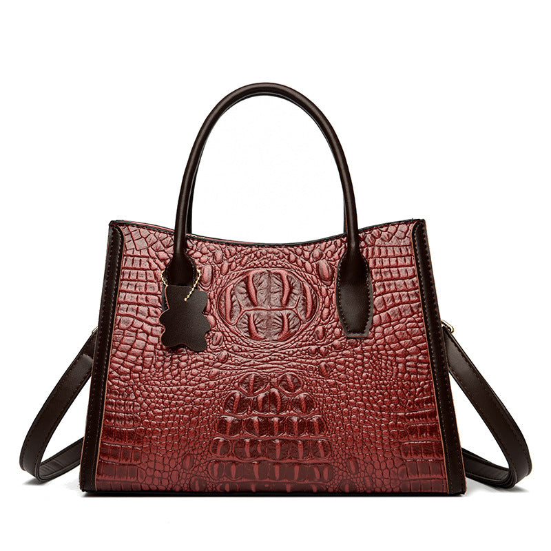 Women's Large Capacity Fashion Crocodile Pattern Mom Handbags