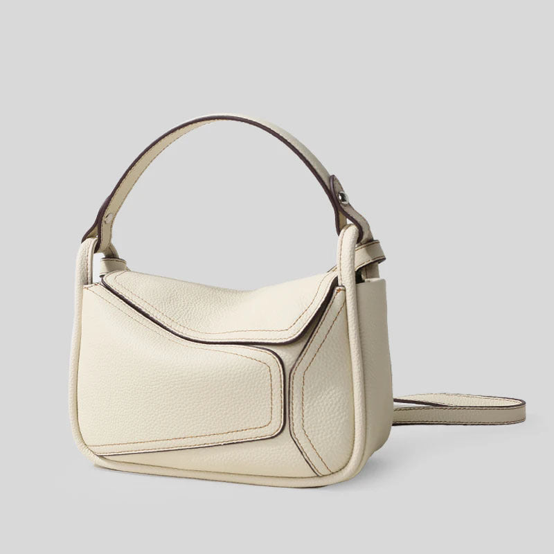 Women's Leather Fashion Geometry Pattern Cowhide Niche Bags