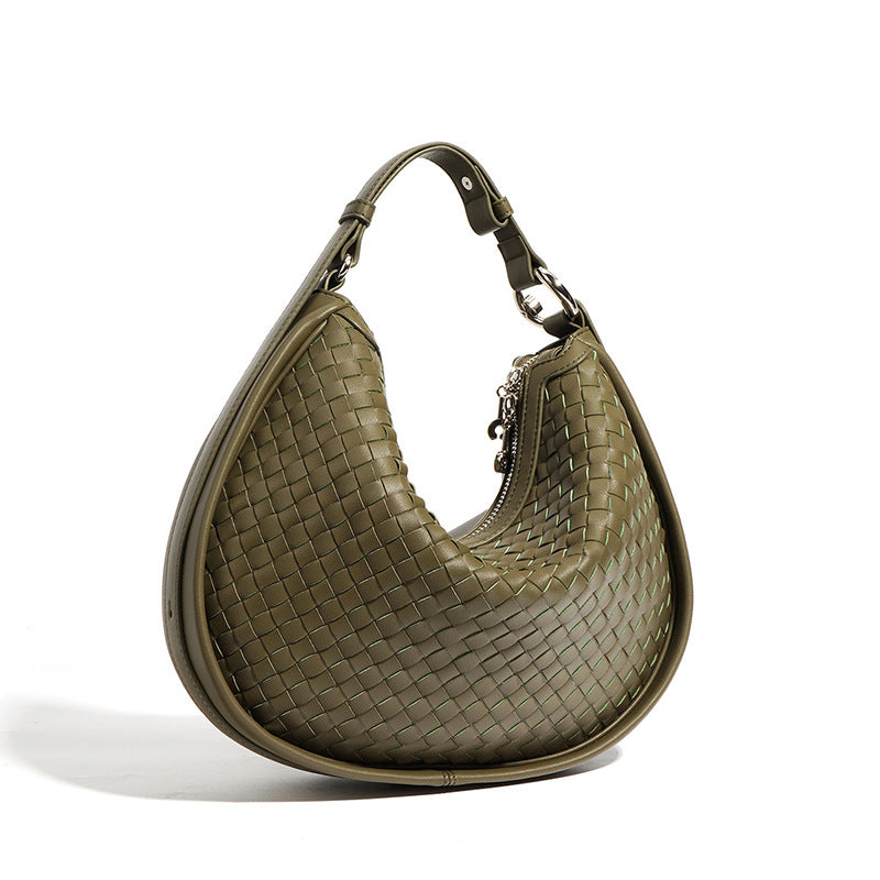 Women's Leather Selenodont Large Capacity Commuter Hand-woven Bags