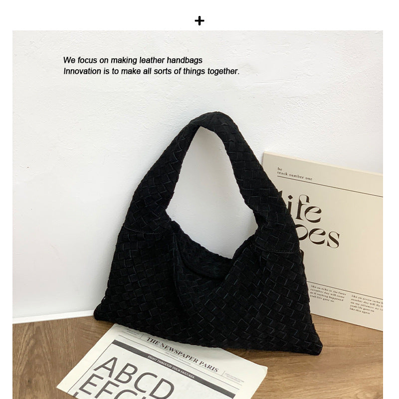 Women's French Style High Sense Woven Underarm Niche Shoulder Bags