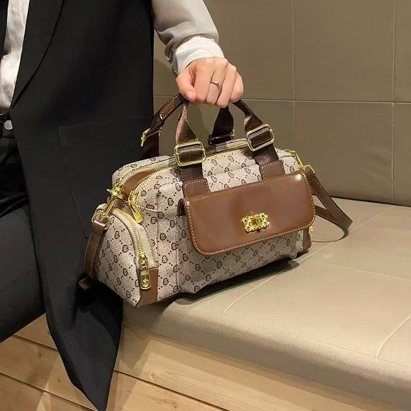 Women's Boston Genuine Leather Portable Pillow Fashion Shoulder Bags
