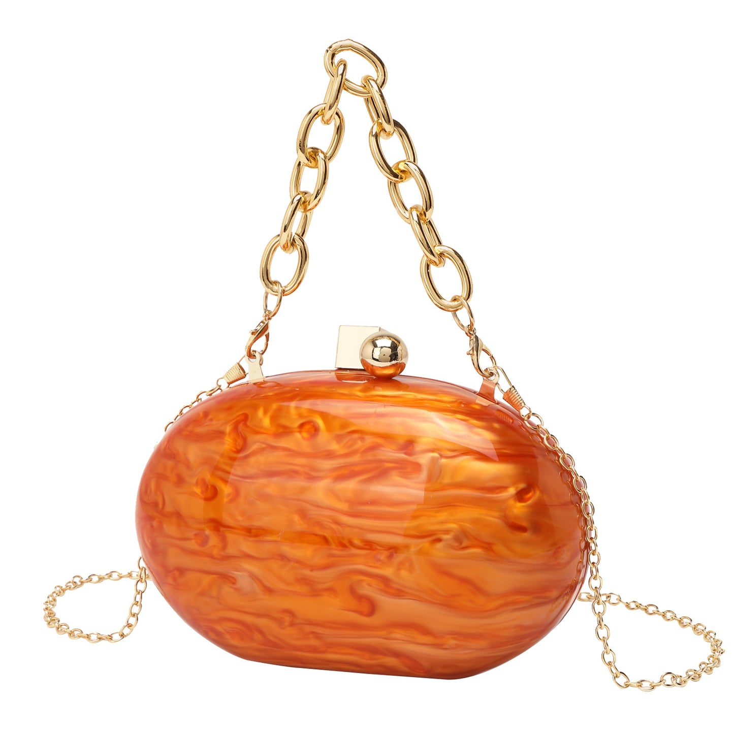 Beautiful Oval Acrylic Fashion Chain Hand Evening Bags