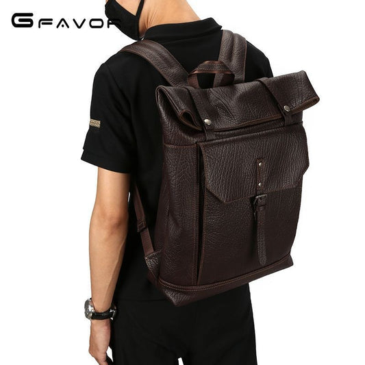 Men's First Layer Cowhide Business High-grade Large Backpacks