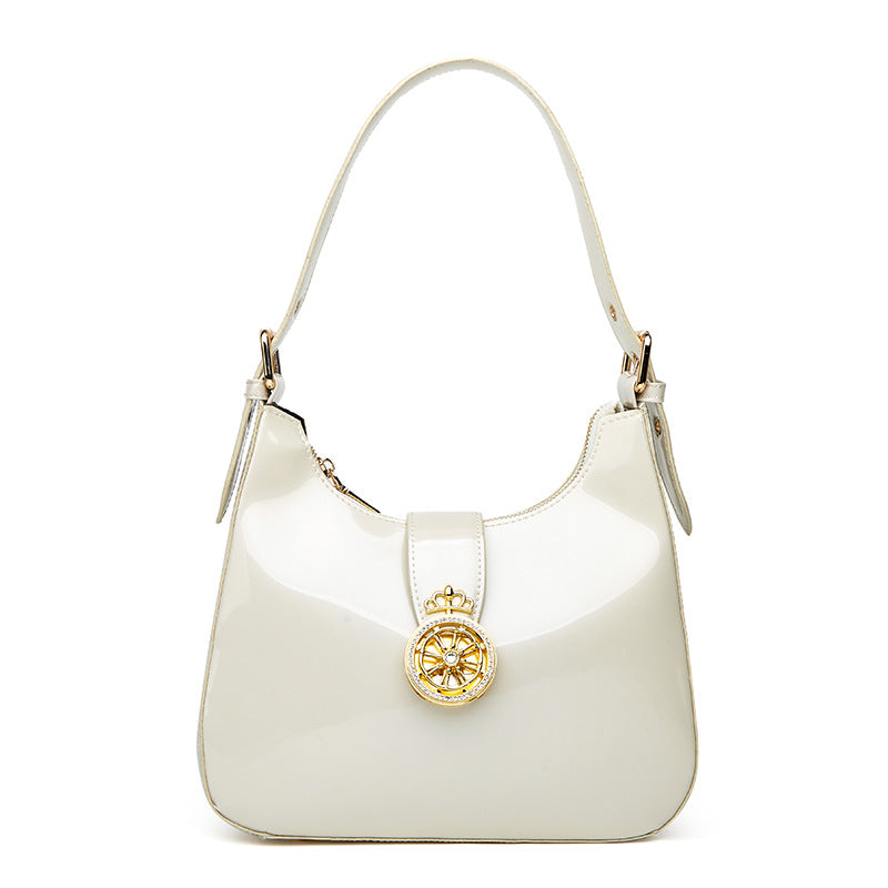 Women's Fashion Patent Leather Bright Surface Underarm Arm Bags