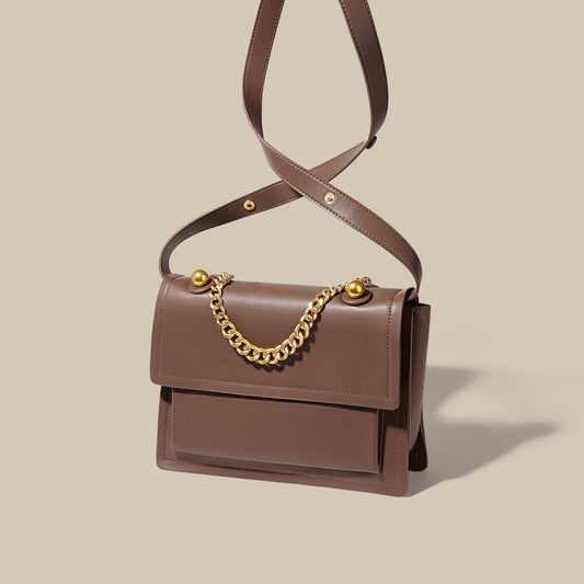 Women's Cowhide For Commuter Niche Texture Large Shoulder Bags