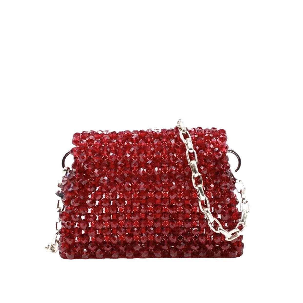 Glamorous Style Red Handmade Chain Hand Crossbody Bags