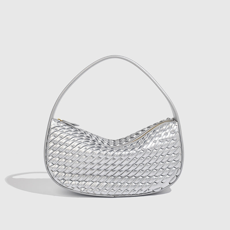 Glamorous Women's Textured Woven Korean Fashion Handbags