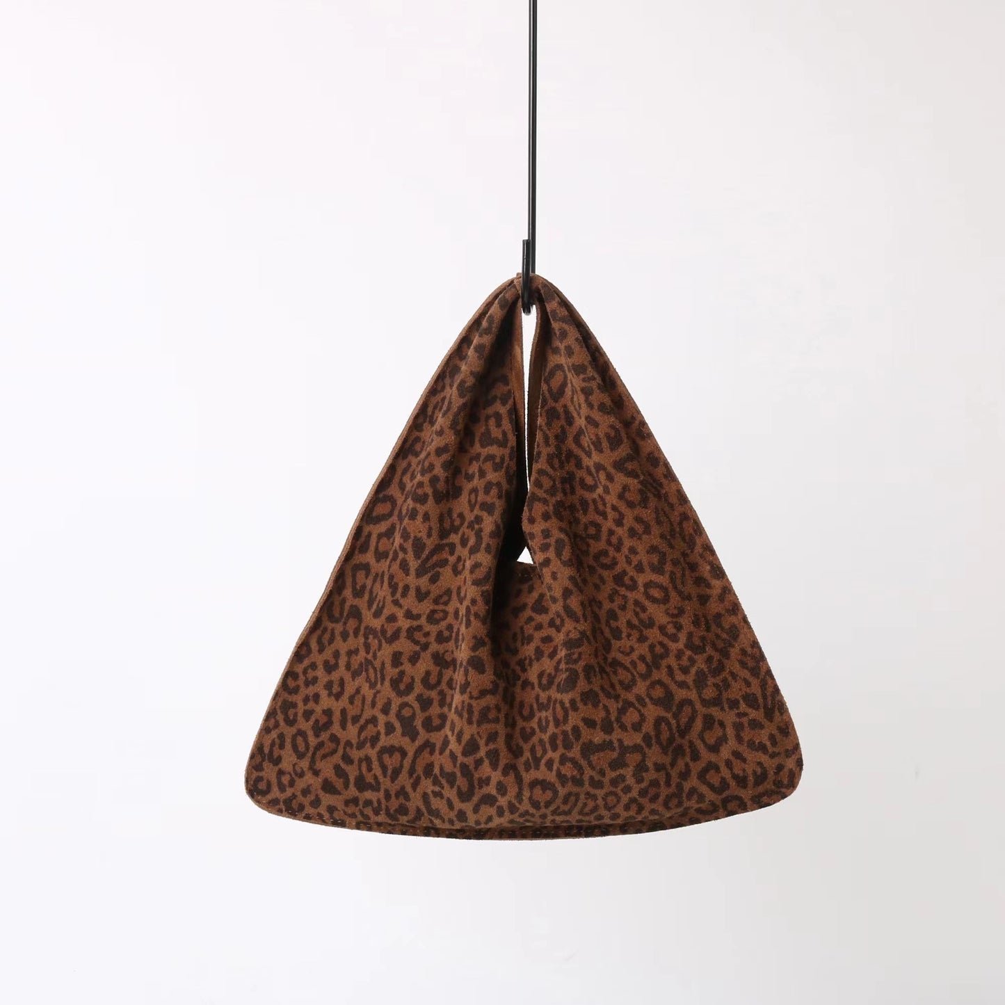 Leopard Print Cowhide Triangle Fashion Hand Handbags