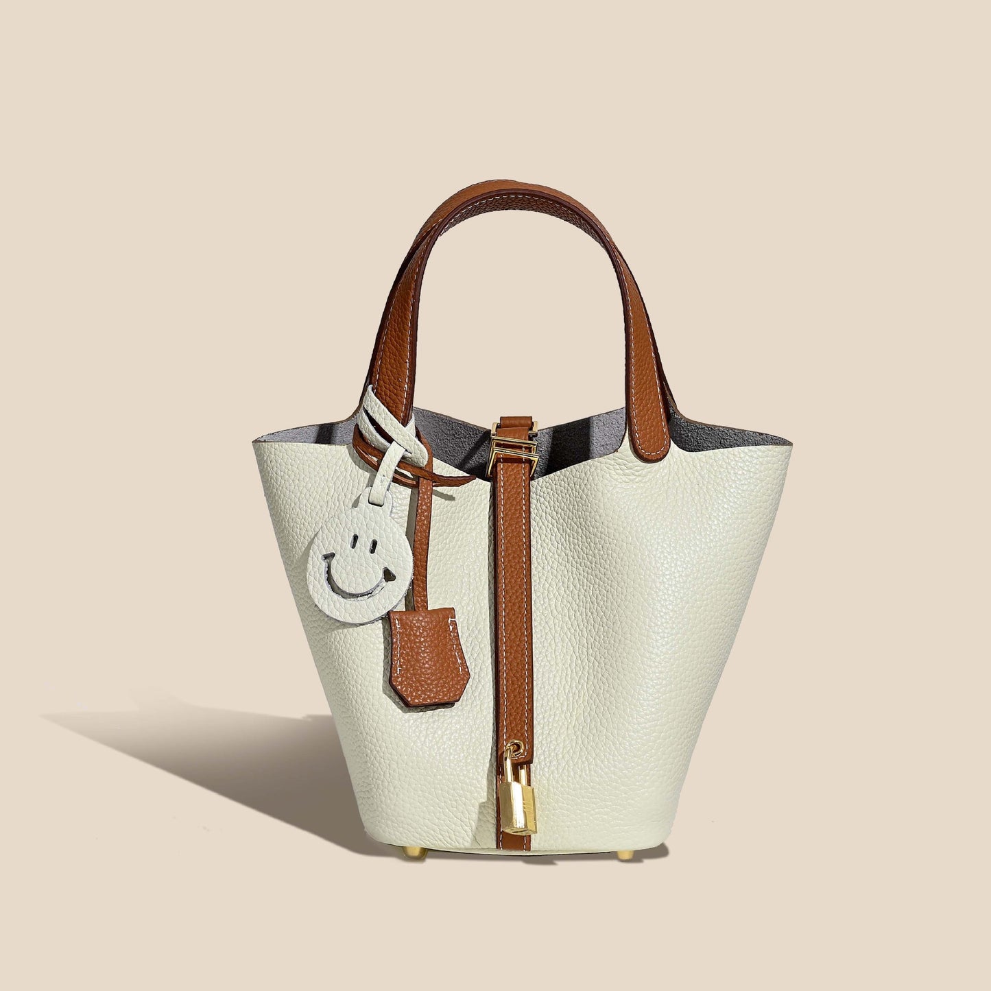 Women's Layer Cowhide Vegetable Basket Versatile Genuine Handbags