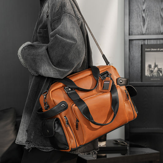 Men's Trendy Crazy Horse Leather Retro Fashion Men's Handbags