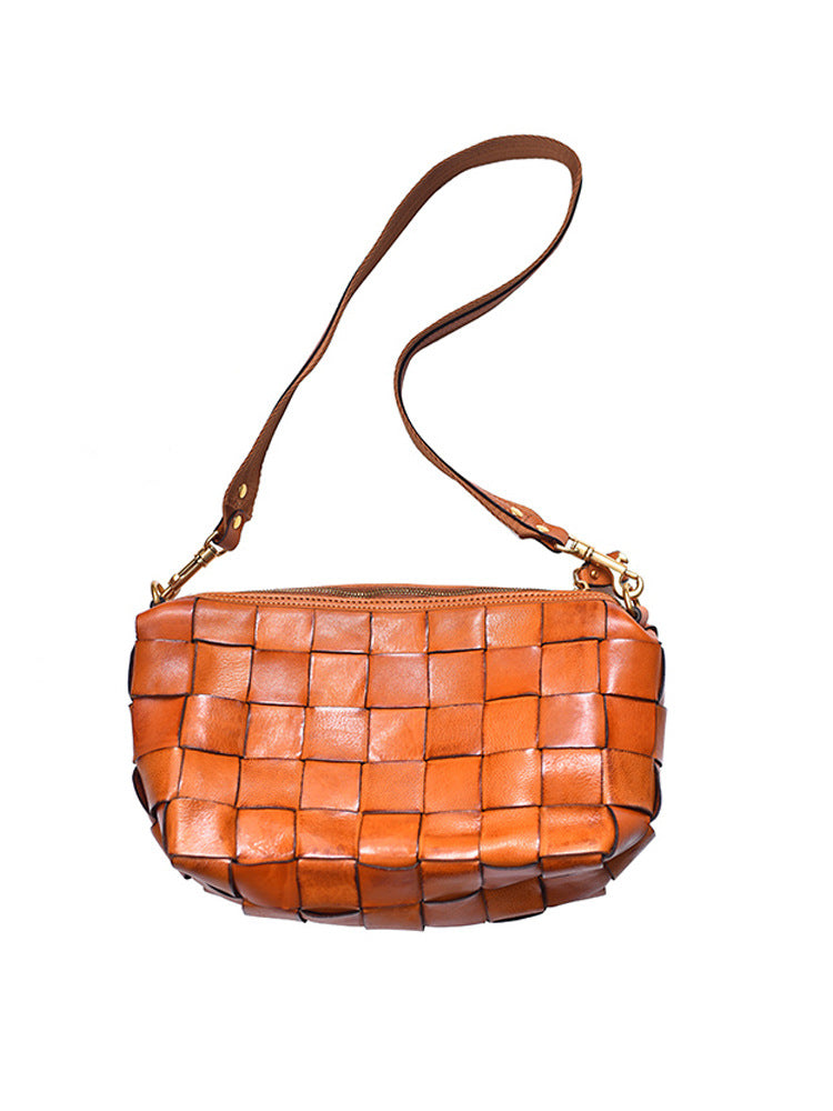 Women's Strap Woven Niche Design Soft Cowhide Shoulder Bags