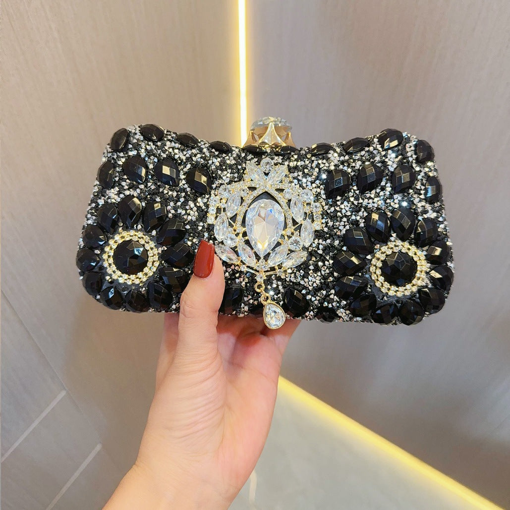 Women's Rhinestone Banquet Style Clutch Party Dinner Evening Bags