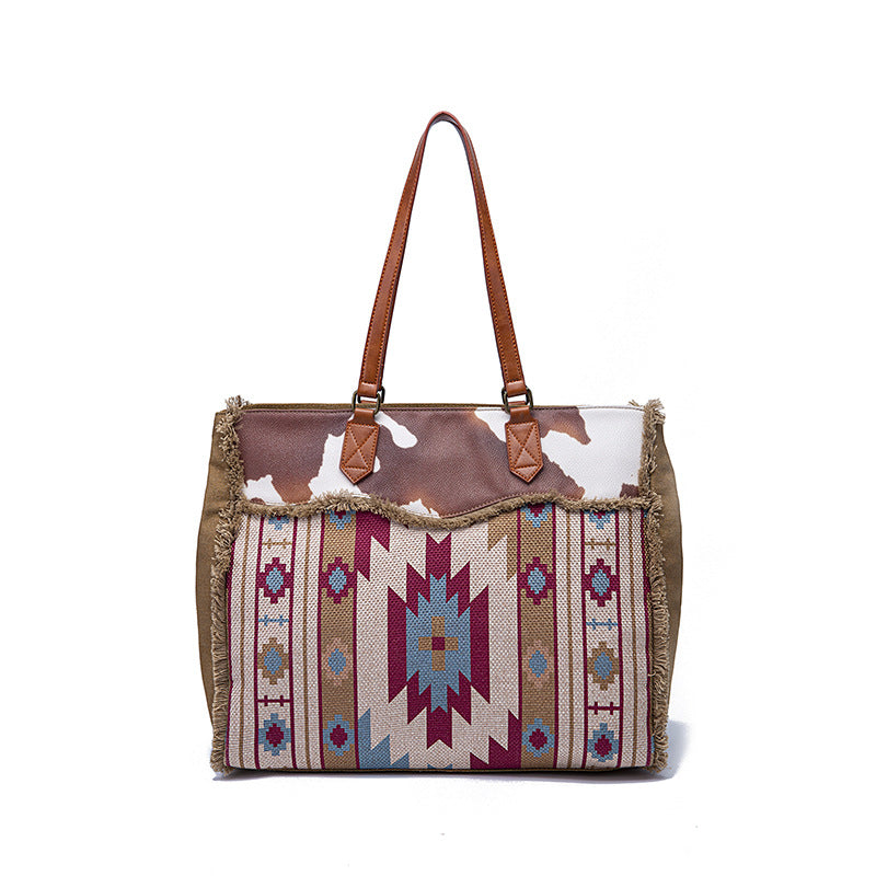 Women's Bohemian Canvas Cotton Linen Hand Holding One Shoulder Bags