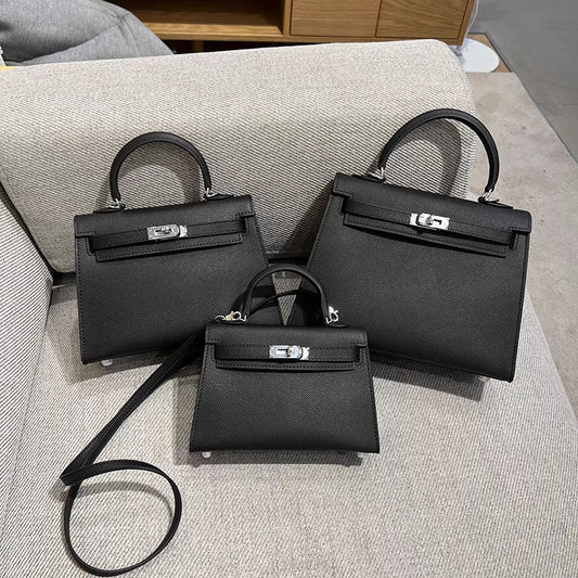 Women's Palm Print Genuine Leather Kelly Mini Bags