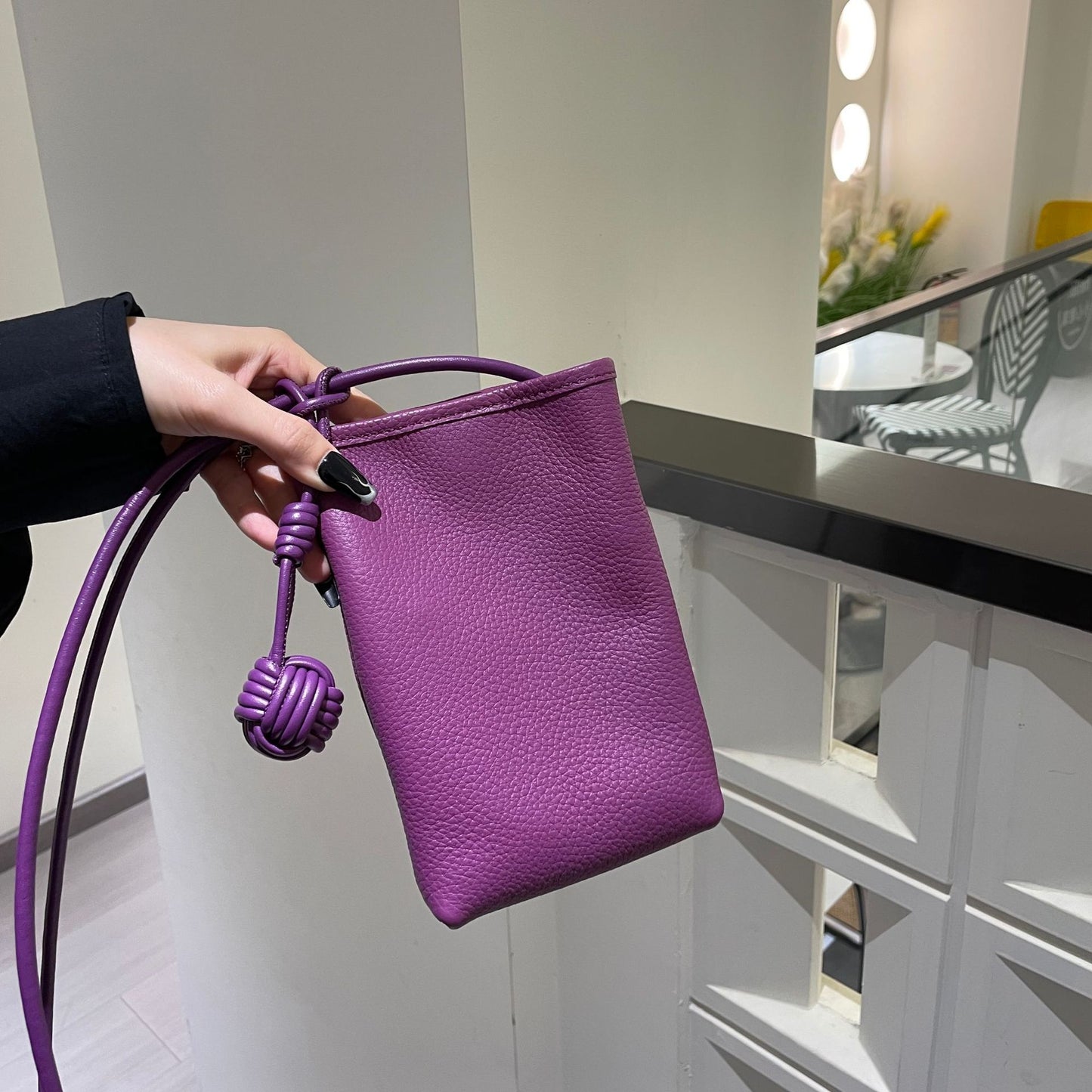 Classy Trendy Women's Leather Woven Ball Crossbody Bags