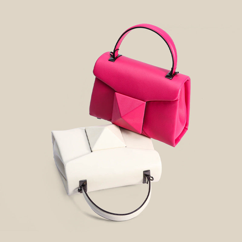 Women's Summer Genuine Leather Design Rivet Fashion Crossbody Bags