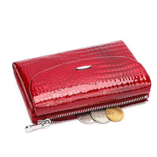 Women's Leather Patent Fashion Clutch First Layer Cowhide Ladies Wallets