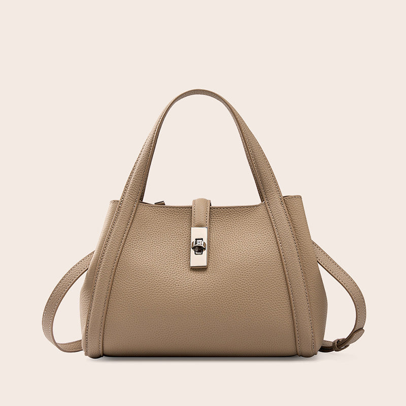 Cowhide Large Capacity Totes Vegetable Basket Crossbody Bags
