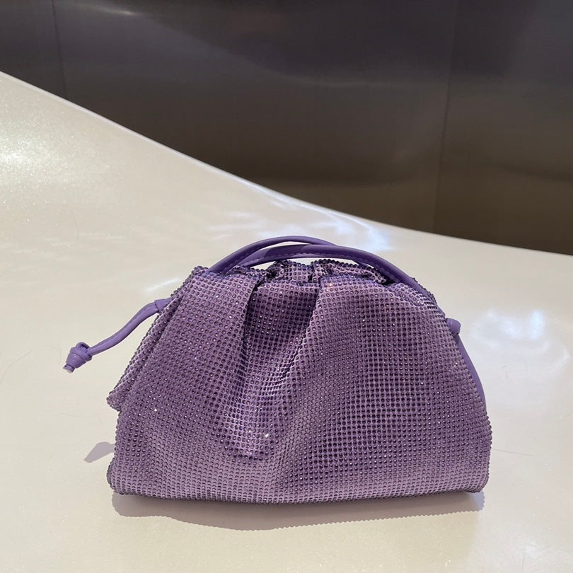Women's Diamond Cloud Korean Style Pleated Clip Crossbody Bags