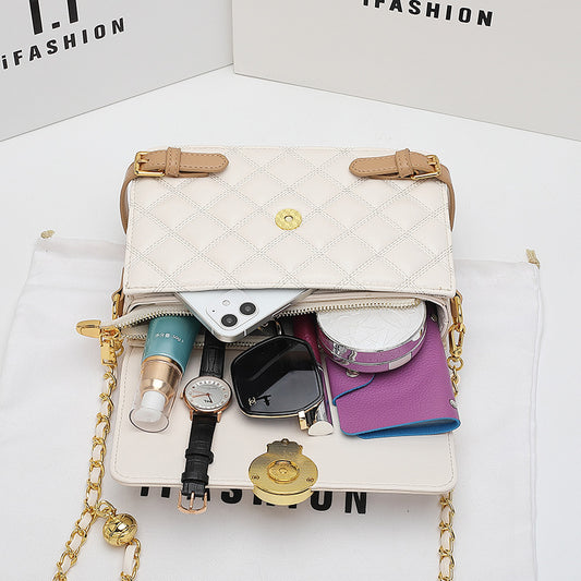 Women's High Stylish Textured Good Luck Comes Classic Crossbody Bags