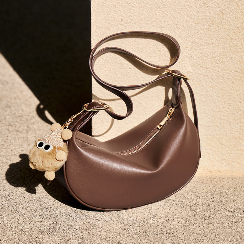 Women's Summer Dumpling Genuine Leather Underarm Large Shoulder Bags
