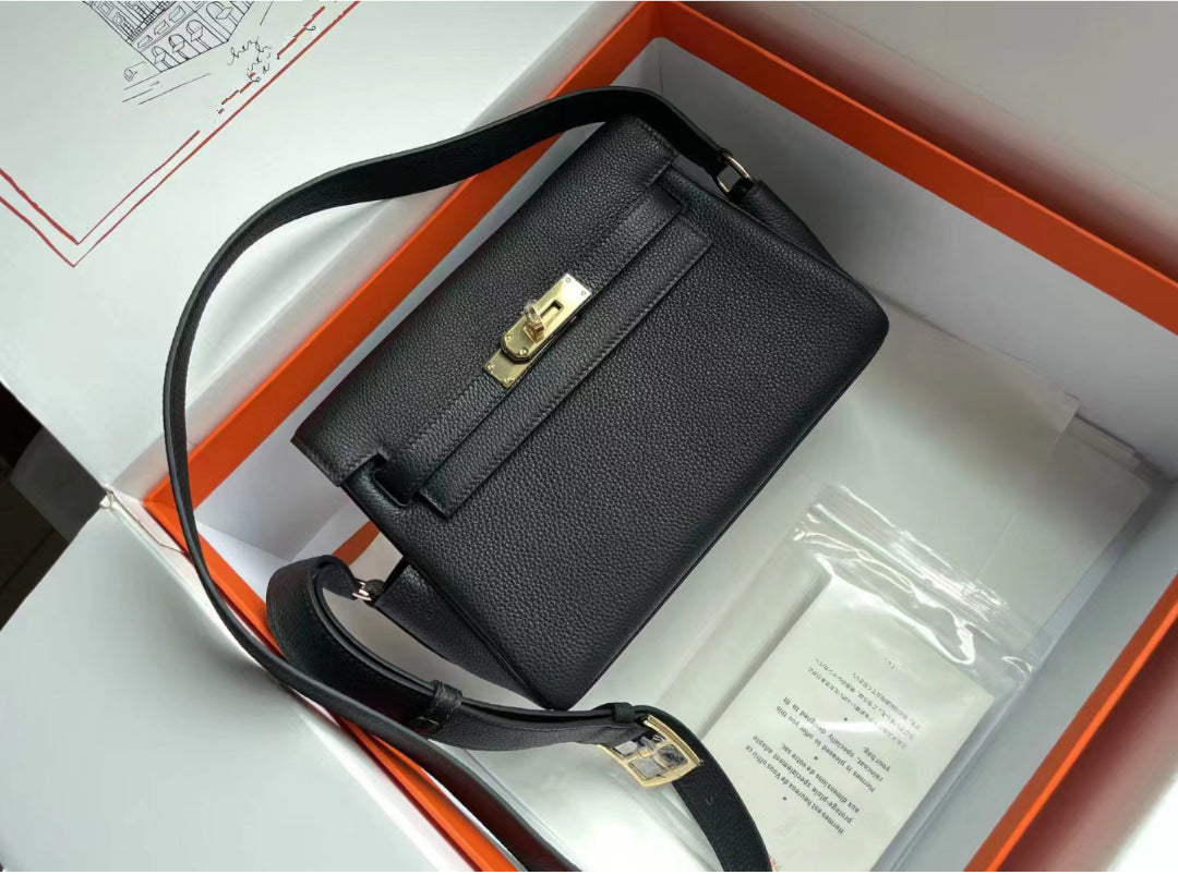 First Layer Cowhide Kelly Versatile Retro High-grade Shoulder Bags