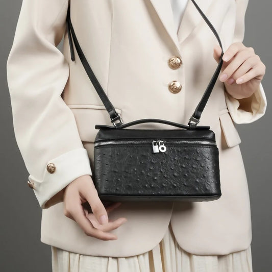 Women's Box Genuine Leather Autumn Ostrich Grain Bags