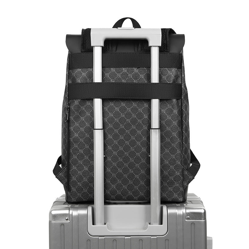 Men's Trendy Large Capacity Plaid Fashion Business Trip Backpacks