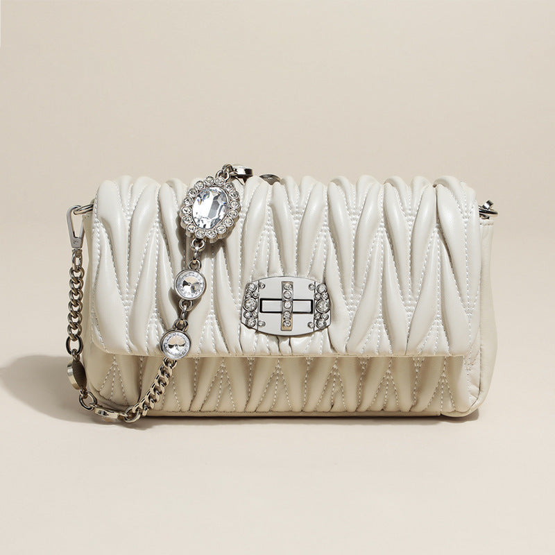 Women's Trendy Genuine Leather Summer Chain Underarm Arm Bags