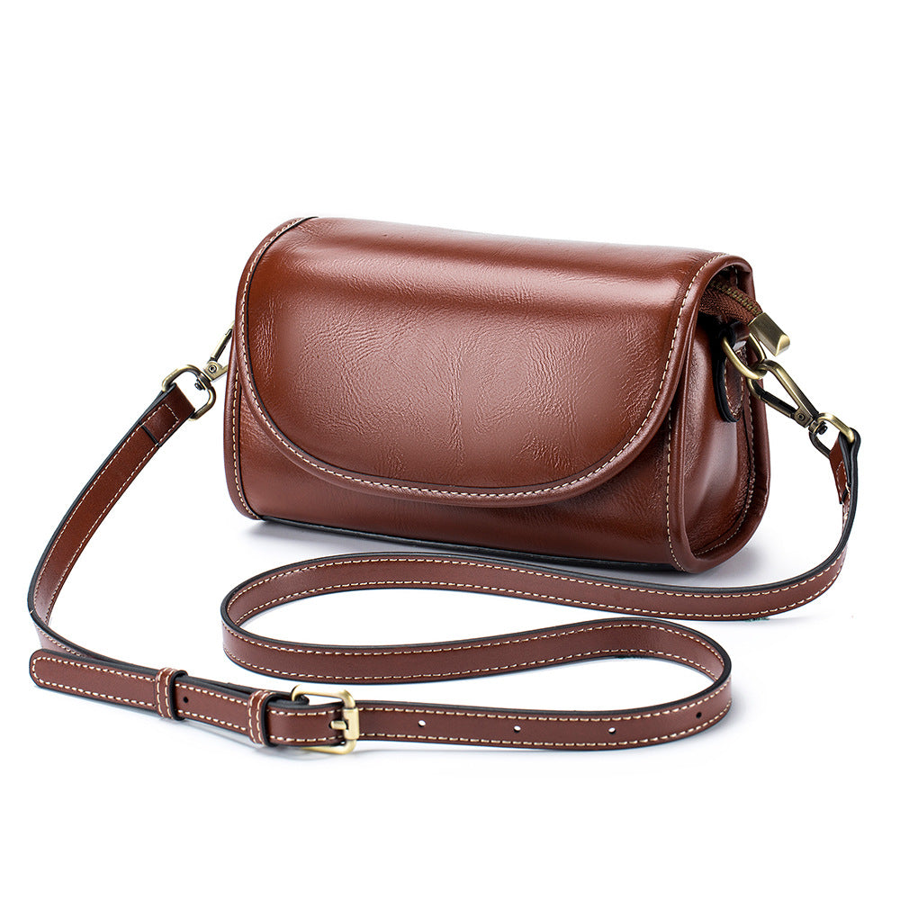 Women's Top Layer Vegetable Tanned Leather Niche Crossbody Bags