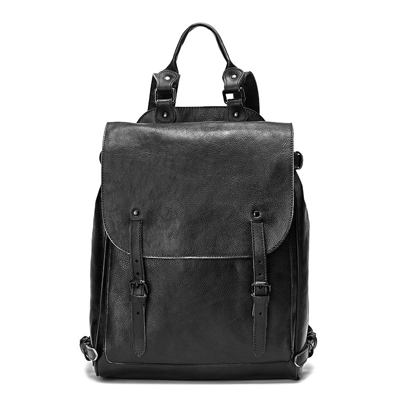 Men's Leather Computer Large Capacity Folding Curved Backpacks