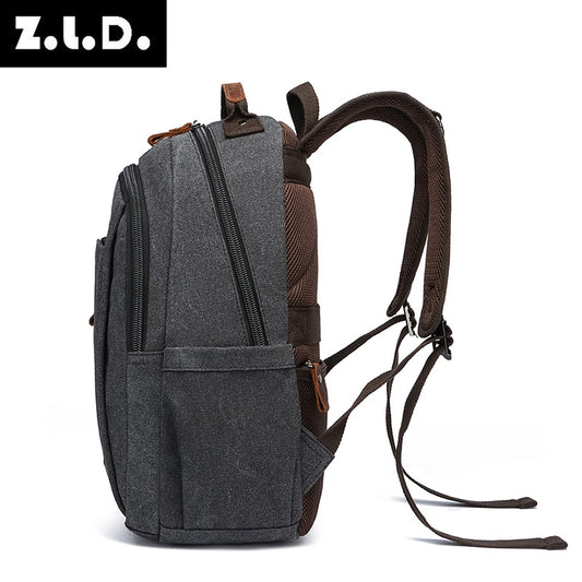 Men's New Trendy Canvas Portable Computer Backpacks
