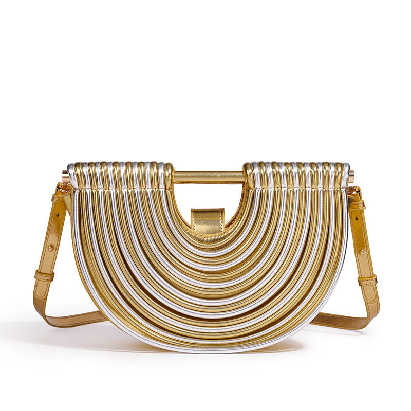 Women's Bamboo Handmade Beach Semicircle Woven Bags