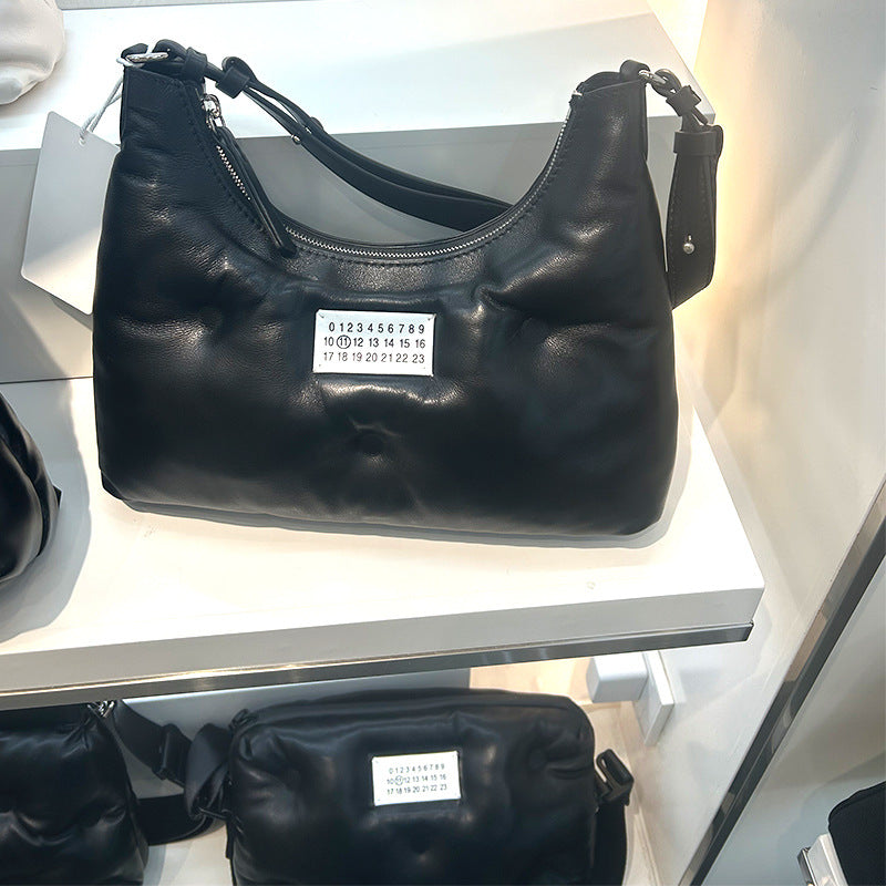 Women's Size Underarm Genuine Leather Selenodont Sponge Bags