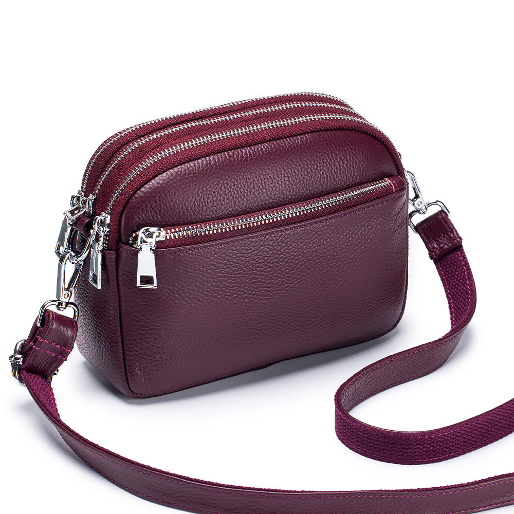 Women's Fashion Mother Triple Zipper Mobile High-grade Shoulder Bags