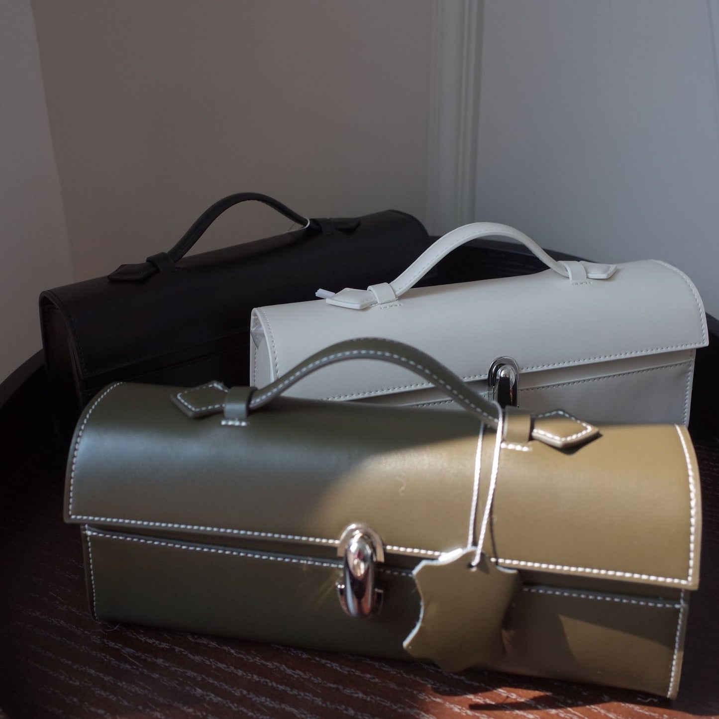 Women's Orange Design French Simplicity Calf Leather Bags