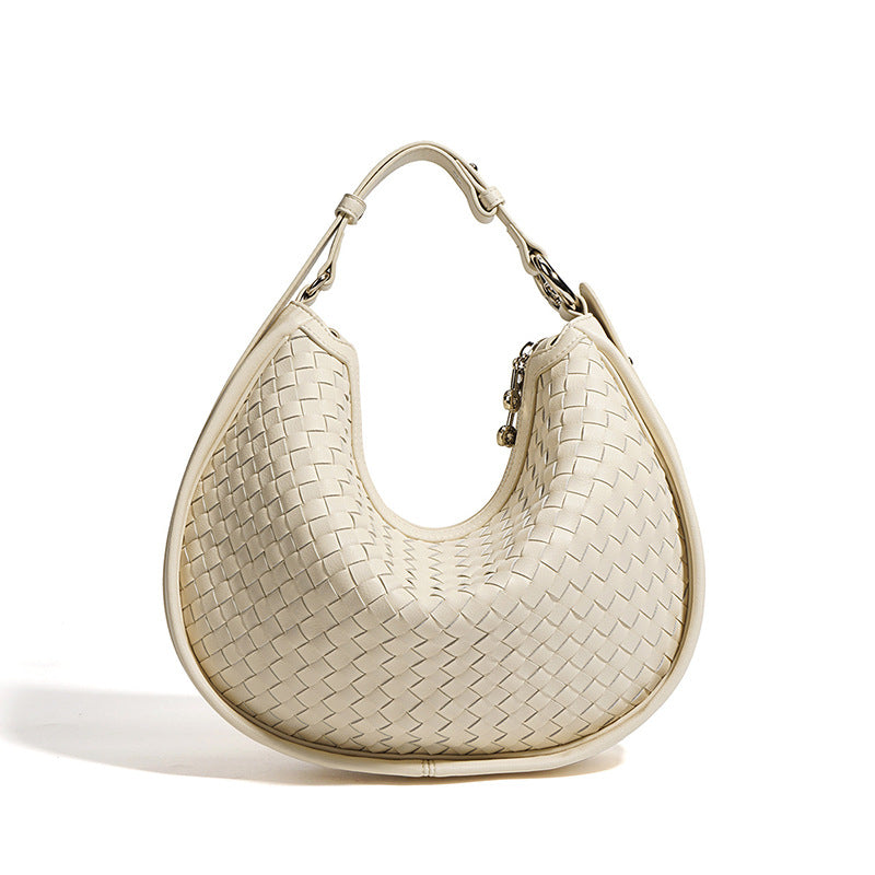 Women's Leather Selenodont Large Capacity Commuter Hand-woven Bags
