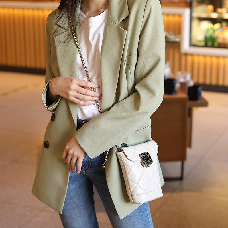 Women's Chain Mobile Classic Style Rhombic Gem Shoulder Bags