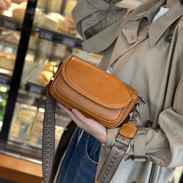 Women's Matching Cowhide Female Advanced Texture Niche Crossbody Bags