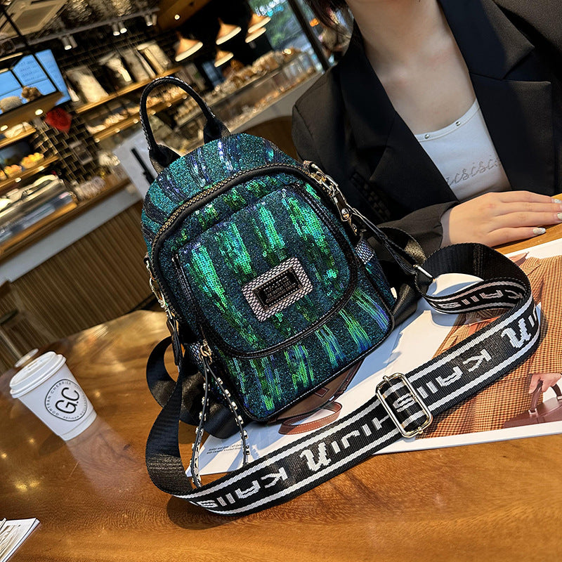 Women's Style Sequin Fashion High Sense Genuine Backpacks