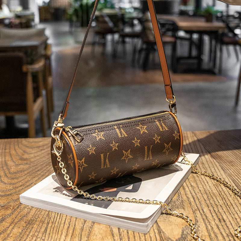 Women's Genuine Leather Printed Underarm Fashion Pouches Crossbody Bags