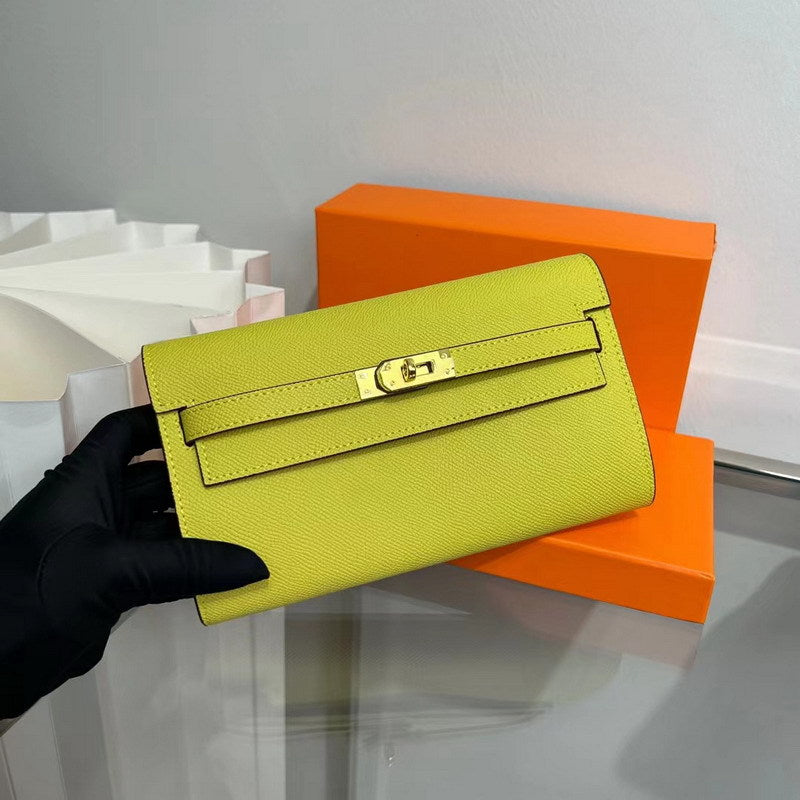 Pattern Kelly Gold Mid-length Clutch Genuine Ladies Wallets