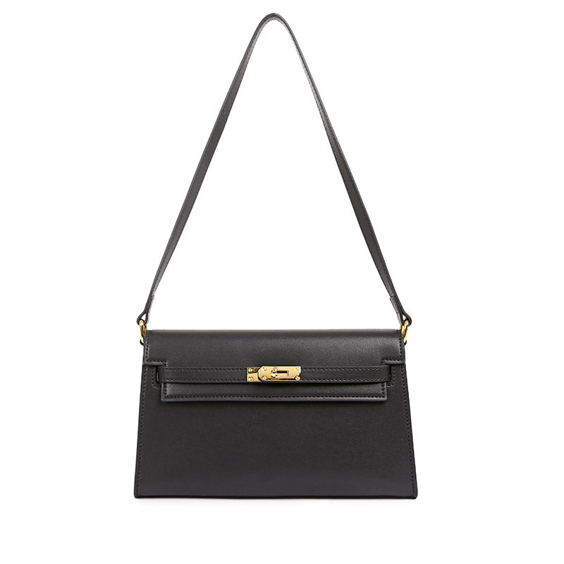 Women's Underarm Kelly Sheep Pattern Genuine Leather Bags