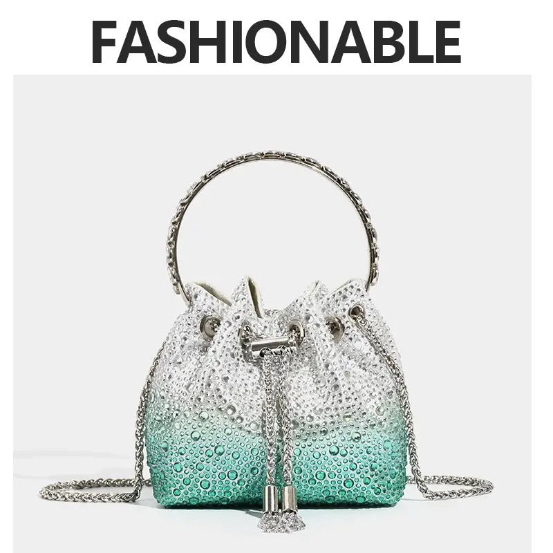 Shiny Advanced Rhinestone Sequins Chain Portable Evening Bags