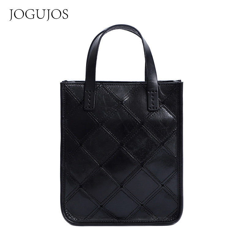 Women's First Layer Cowhide Vintage Stitching Genuine Shoulder Bags