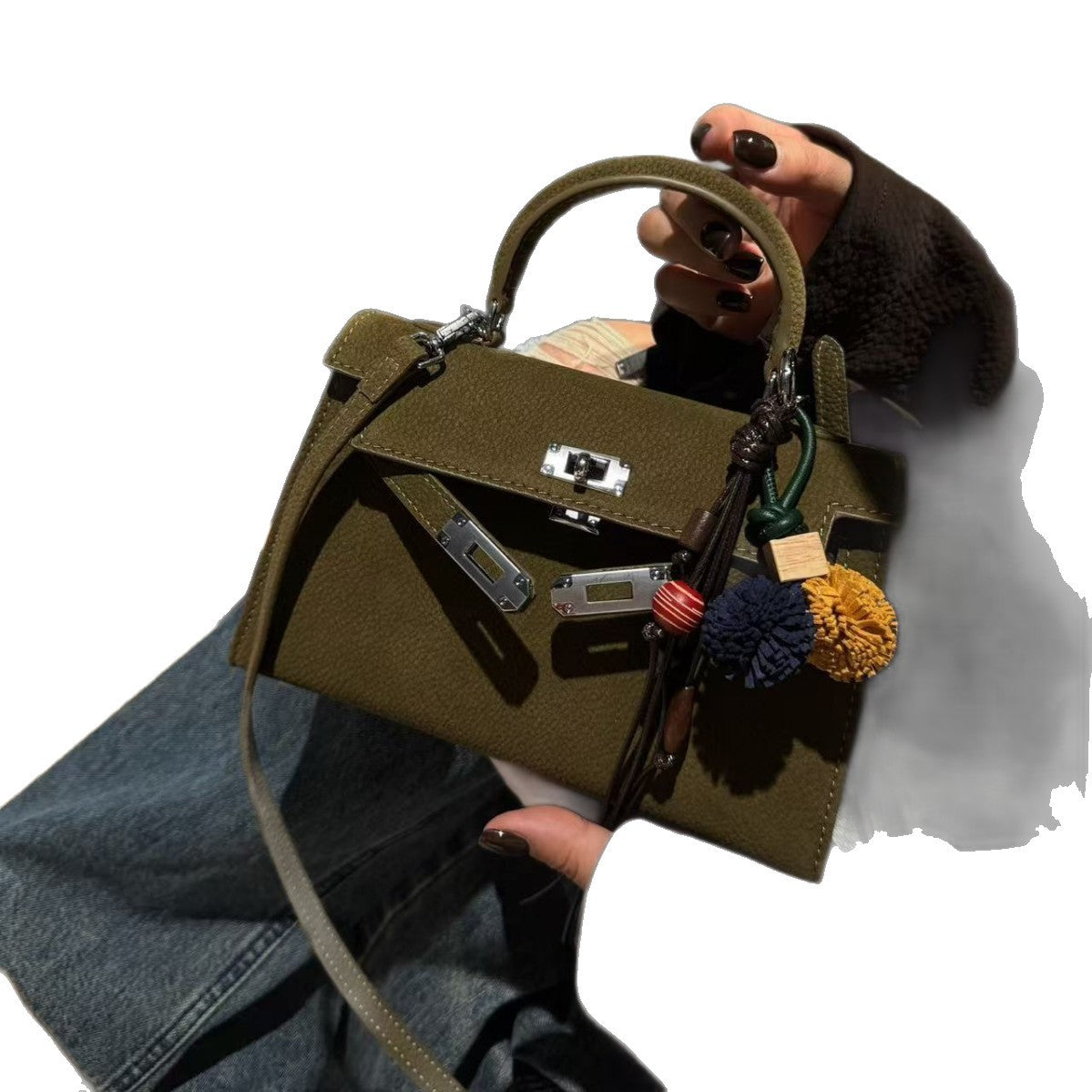 Women's Retro Genuine Leather Niche Portable Kelly Bags