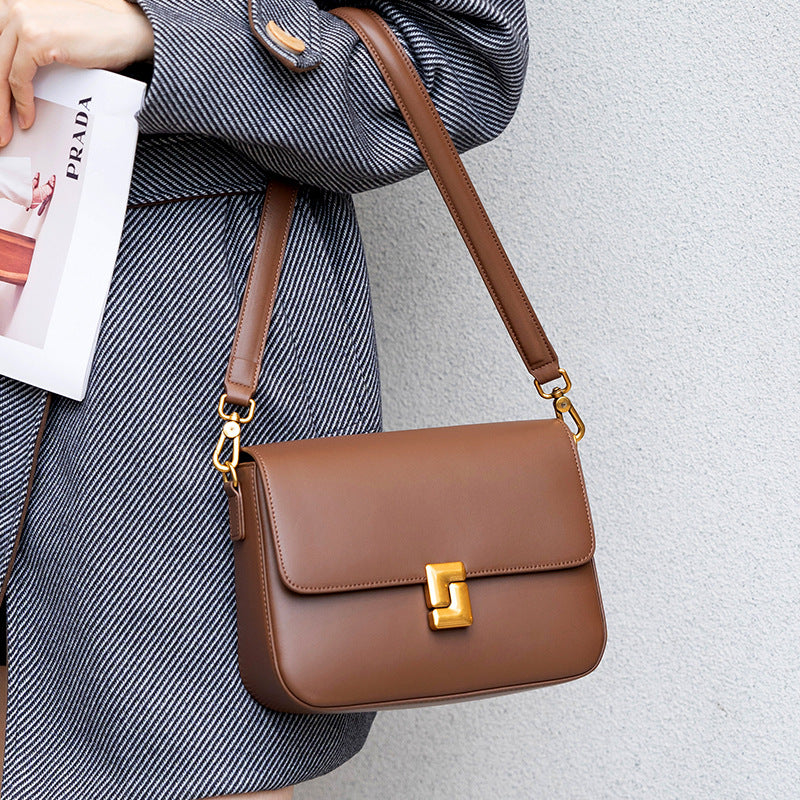 Women's Genuine Leather Light Luxury Minority One Crossbody Bags